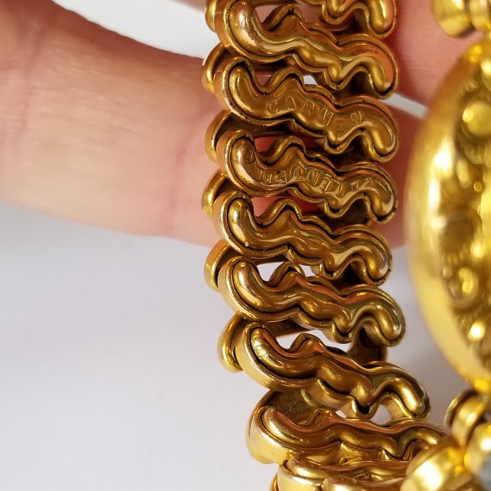 Relisted - antique locket expansion bracelet gold tone - Picture 14 of 15